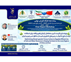 برگزاری کارگاه گزارش نهایی طرح پژوهشی مشترک بنیاد ملی علم ایران و بنیاد ملی علوم طبیعی چین
