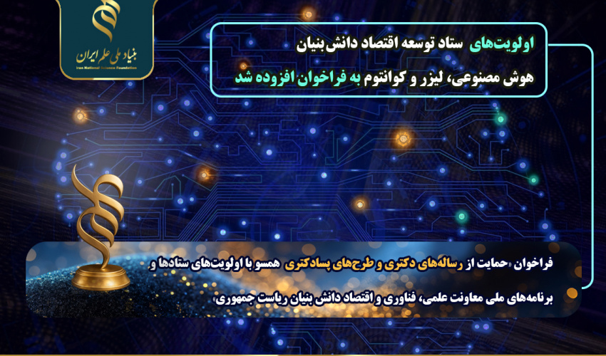 افزوده شدن «اولویتهای ستاد توسعه اقتصاد دانشبنیان هوش مصنوعی، لیزر و کوانتوم»