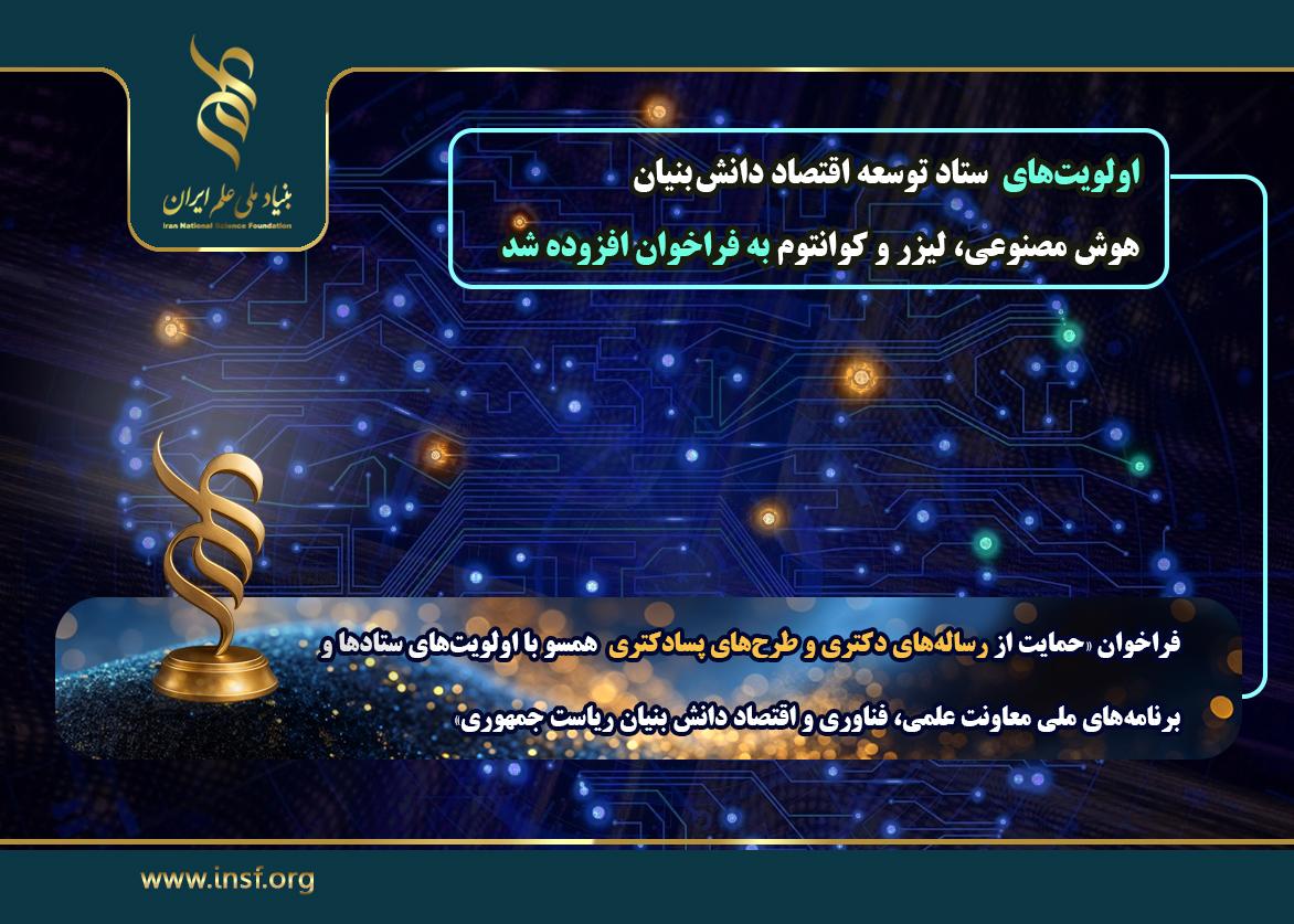 افزوده شدن «اولویت‌های ستاد توسعه اقتصاد دانش‌بنیان هوش مصنوعی، لیزر و کوانتوم»
